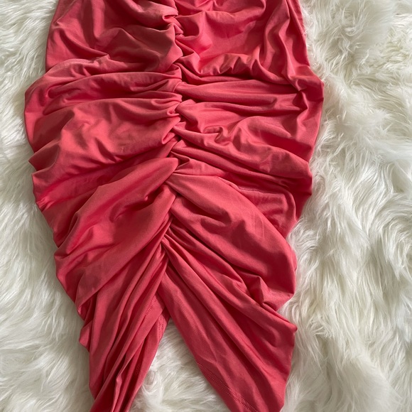 Hot Miami Styles Ruched Coral Skirt set - Picture 7 of 8